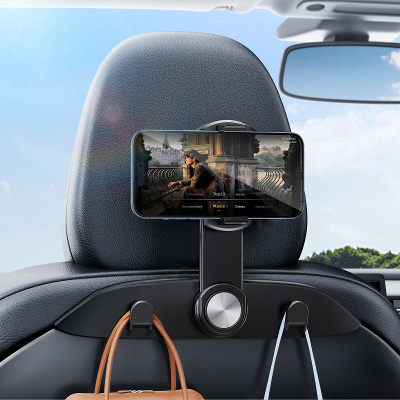 DICMKY 1 Pack Tesla Hooks & Phone Mount for Tesla Model Y(Juniper) Model 3(Highland) Accessories 2026 2025 2024 2023 2022 2021  Multifunction Clip Phone Holder| Car Seat Back Storage Hook Purse/Bag - Image 2